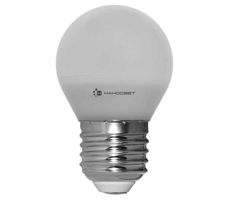 Светодиодная лампа НАНОСВЕТ E27/840 EcoLed L132 6.5Вт, шар, 520 лм, Е27, 2700К, Ra80