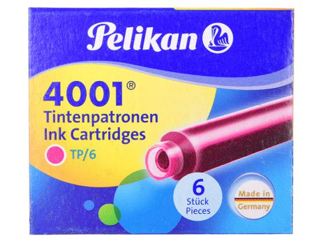 Картридж Pelikan INK 4001 TP/6 (321075) розовые чернила для ручек перьевых (6шт)