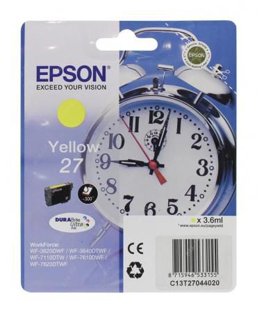 Картридж Epson C13T27044020 для Epson WF7110/7610/7620 желтый 350стр