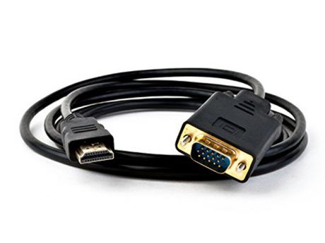 ORIENT C702, Кабель-адаптер HDMI M --> VGA 15M, длина 1.8 метра, черный