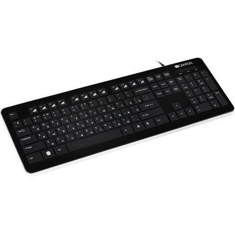 Клавиатура CANYON CNS-HKB3-RU, USB, черный, 12 мультимедийных горячих клавиш,стильные 3 мм плоские кнопки с противоскользящим покрытием