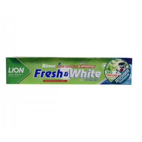 Паста зубная для защиты от кариеса прохладная мята Fresh White 160 г (Lion Thailand, Зубные пасты)
