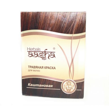Травяная краска для волос Каштановый, 60 мл (Aasha, Краски для волос)