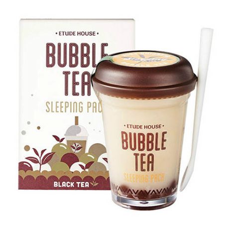 Маска ночная для лица с экстрактом черного чая Bubble Tea Sleeping Pack Black Tea, 100 г (Etude House, Bubble Tea)