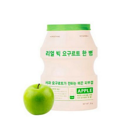 Маска для лица тканевая йогуртная Real Big Yogurt One Bottle Apple 21 г (Apieu, Для лица)