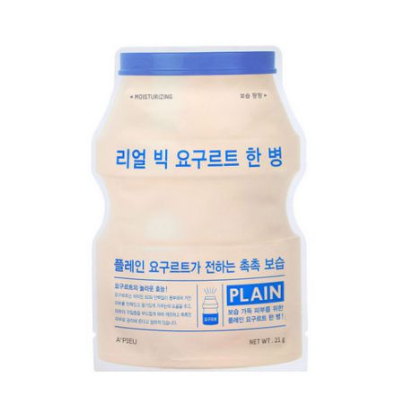 Маска для лица тканевая йогуртная Real Big Yogurt One Bottle Plein 21 г (Apieu, Для лица)