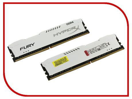 Модуль памяти Kingston HyperX Fury White Series DDR4 DIMM 2400MHz PC4-19200 CL15 - 16Gb KIT (2x8Gb) HX424C15FW2K2/16
