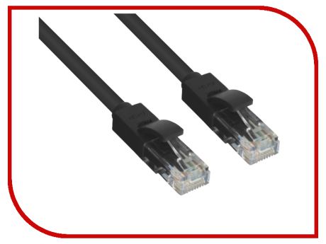 Сетевой кабель Greenconnect UTP 24AWG cat.5e RJ45 T568B 10m Black GCR-LNC06-10.0m