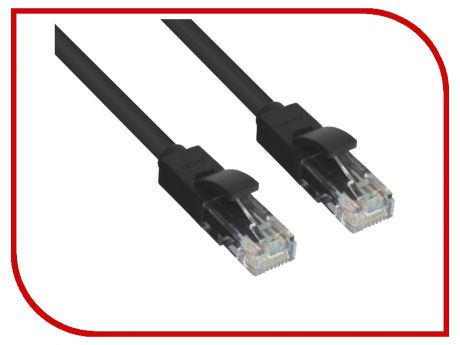 Сетевой кабель Greenconnect UTP 24AWG cat.5e RJ45 T568B 3m Black GCR-LNC06-3.0m