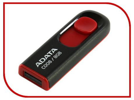 USB Flash Drive 8Gb - A-Data C008 Classic Black-Red AC008-8G-RKD