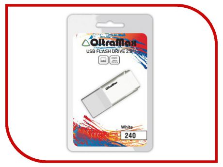 USB Flash Drive 64Gb - OltraMax 240 White OM-64GB-240-White