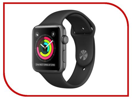 Умные часы APPLE Watch Series 3 42mm Grey Space with Black Sport Band MQL12RU/A