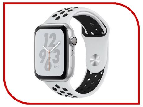 Умные часы APPLE Watch Nike+ Series 4 44mm Silver Aluminium Case with Pure Platinum-Black Nike Sport Band MU6K2RU/A