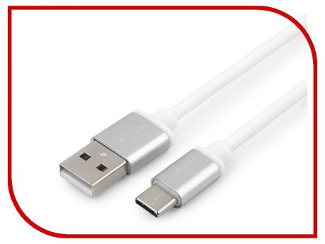 Аксессуар Gembird Cablexpert Silver Series USB 2.0 - USB Type-C 1.8m White CC-S-USBC01W-1.8M