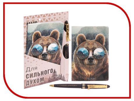 Подарочный набор СИМА-ЛЕНД Для сильного духом, обложка для паспорта и ручка 2986564