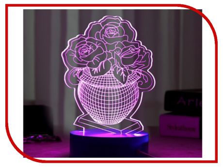 3D лампа Veila 3D Ваза с цветами 1048