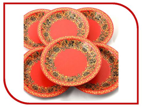 Одноразовые тарелки Эврика N 28 Красна с цветами 190mm 6шт 96973