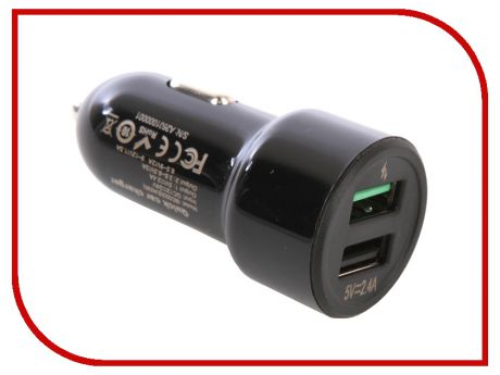 Зарядное устройство Devia Smart Dual USB Car Charger QC 3.0+2.4A 30W Black 24431