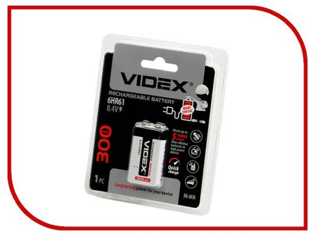 Аккумулятор Videx 6HR61 300 mAh Ni-MH 1BL VID-6HR61-300