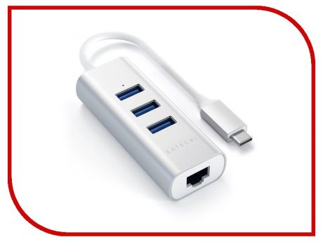 Хаб USB Satechi Aluminum Type-C 2-in-1 Silver ST-TC2N1USB31AS