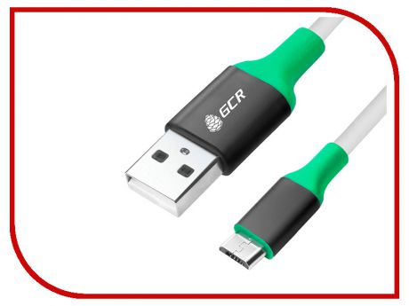Аксессуар Greenconnect USB 2.0 AM - microB 5pin 1.5m White-Bkack-Green GCR-50549