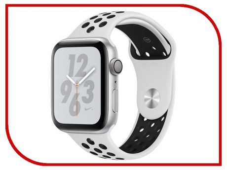 Умные часы APPLE Watch Nike+ Series 4 40mm Silver Aluminium Case with Pure Platinum-Black Nike Sport Band MU6H2RU/A