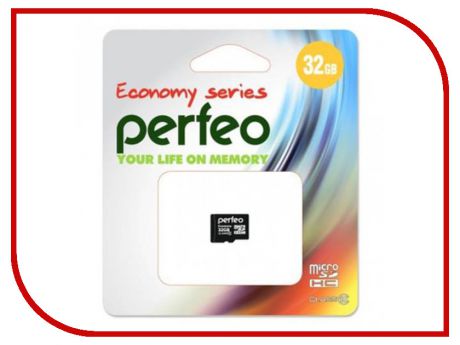 Карта памяти 32Gb - Perfeo Micro Secure Digital HC Class 10 PF32GMCSH10ES