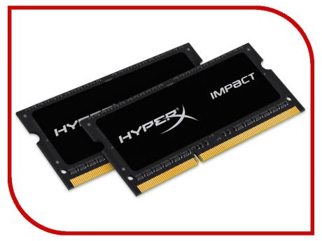 Модуль памяти Kingston HyperX Impact DDR3L SO-DIMM 1600MHz PC3-12800 CL9 - 16Gb KIT (2x8Gb) HX316LS9IBK2/16