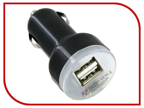 Зарядное устройство Krutoff 2xUSB 2.1/1.0A Black 5198