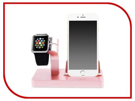 Аксессуар Док-станция Gurdini Smart Apple Watch + Lightning Connector Pink 903287