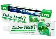 Зубная паста Базилик + зубная щетка Dabur Herbl (150 мл)