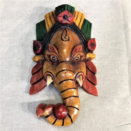 Ганеш непальская маска из дерева (0,4 кг, 30 см)