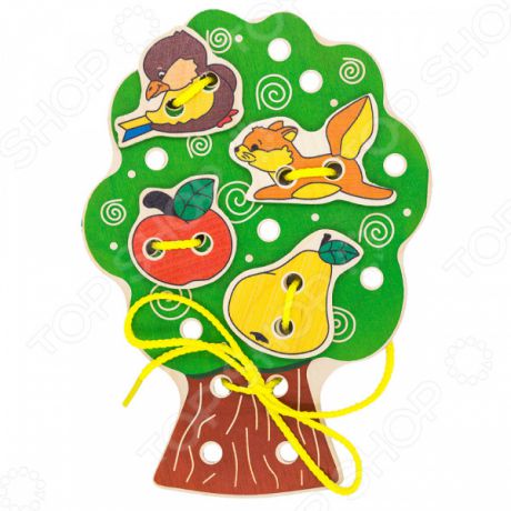 Игрушка развивающая для малыша Alatoys «Шнуровка: Дерево»