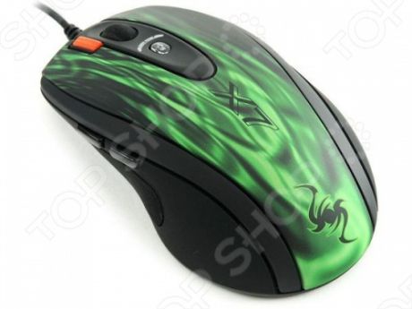 Мышь A4Tech XL-750BK Green fire USB