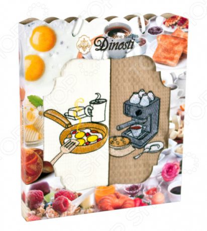 Комплект из 2-х кухонных полотенец Dinosti «Любимый завтрак»