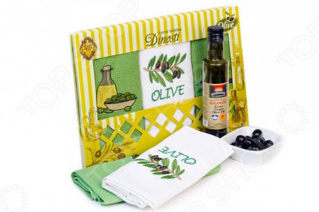 Комплект из 3-х кухонных полотенец Dinosti «Оливки»