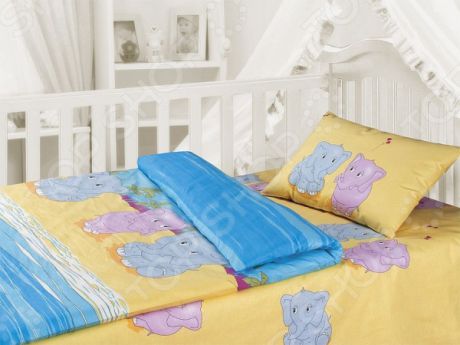 Детский комплект постельного белья Облачко «Слоники»