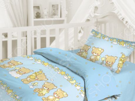 Детский комплект постельного белья Облачко «Мишки-малышки»