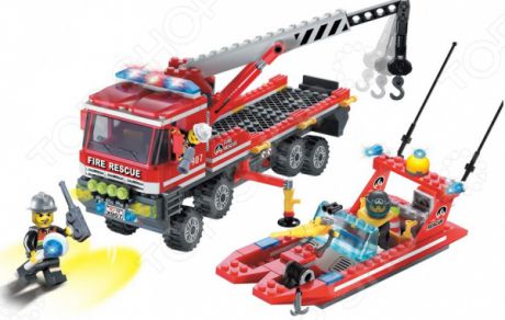 Конструктор игровой Brick 907 «Пожарный катер и машина» 1717084