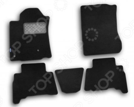 Комплект ковриков в салон автомобиля Novline-Autofamily Toyota Land Cruiser 150 2010-2013 внедорожник. Цвет: черный