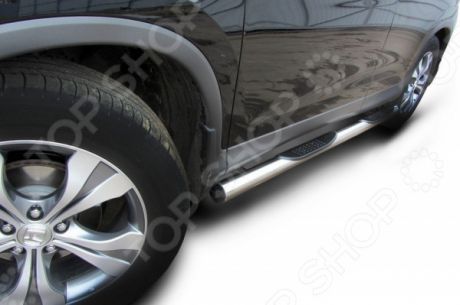 Защита штатных порогов Arbori с проступями для Honda CR-V, 2012