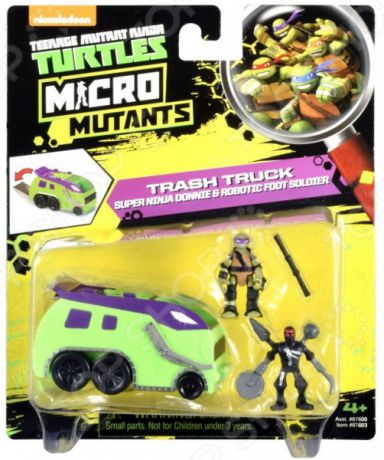 Игровой набор Nickelodeon Trash Truck. Super Ninja Donnie&Robotic Foot Soldier
