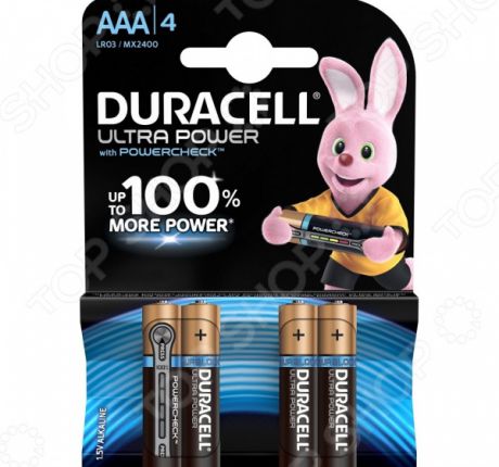 Набор батареек щелочных Duracell LR03-4BL Ultra Power