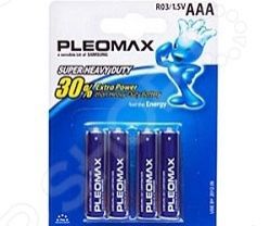 Набор батареек щелочных Samsung Pleomax R03-4BL