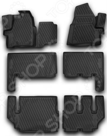 Комплект 3D ковриков в салон автомобиля Element Ford Tourneo Custom, 2013 / 9 seats