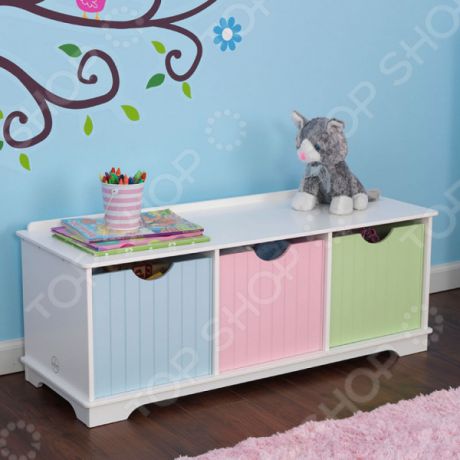 Скамья с ящиками KidKraft Storage Bench Pastel