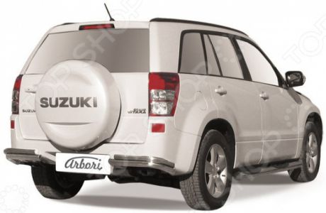 Защита заднего бампера «уголки» Arbori двойная для Suzuki Grand Vitara, 2012