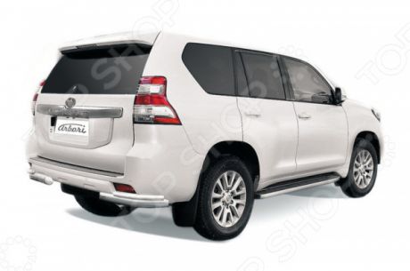 Защита заднего бампера «уголки» Arbori двойная для Toyota Land Cruiser Prado J150, 2014