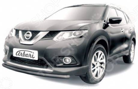 Защита переднего бампера Arbori короткая для Nissan X-Trail, 2015