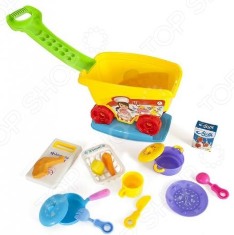 Набор посуды игрушечный Наша Игрушка в тележке. В ассортименте